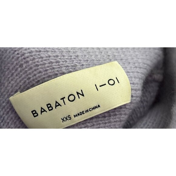 Babaton 100% Cashmere Turtleneck Oversized Light Purple Sweater oft Knit Pullove - Picture 5 of 7